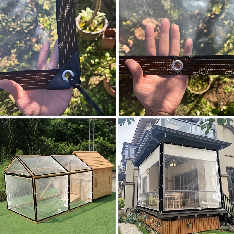 Lona impermeable transparente de PVC para jardín y balcón, toldo resistente  a la lluvia para coche, 0,3mm