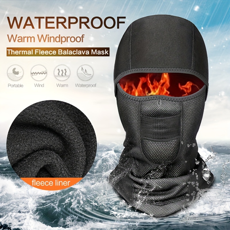 KINGBIKE Balaclava Ski Mask for Men Women Water Resistant and Windproof  Fleece Thermal Full Face Mask Cold Weather Gear