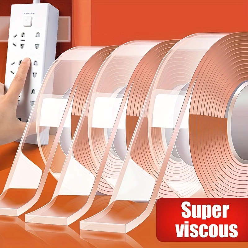 Nano double-sided tape strongly fixes the wall, acrylic waterproof tape,  high viscosity, traceless glue, does not damage the wall, can be removed  without leaving traces, waterproof nano tape