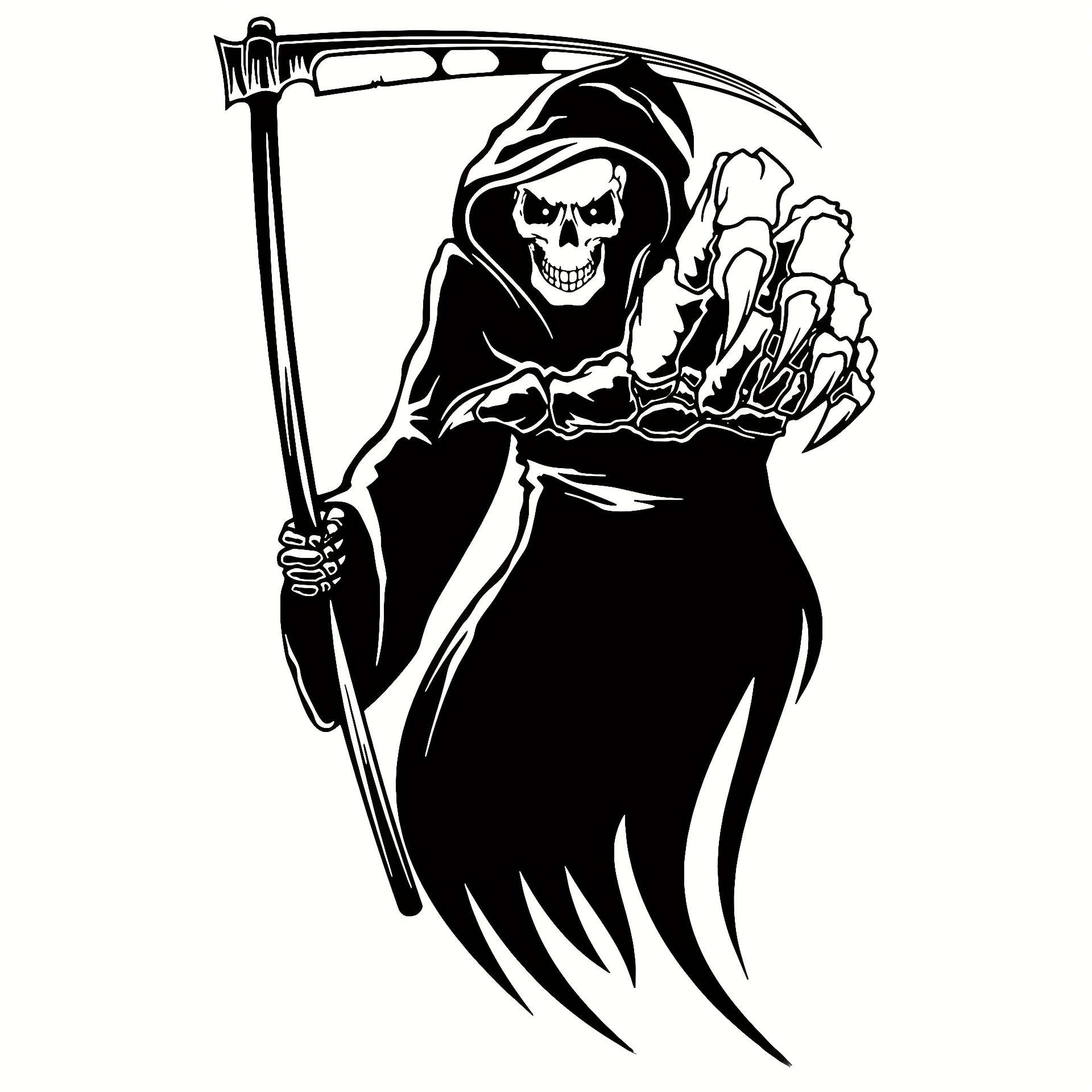 Grim Reaper Fishing Halloween' Sticker