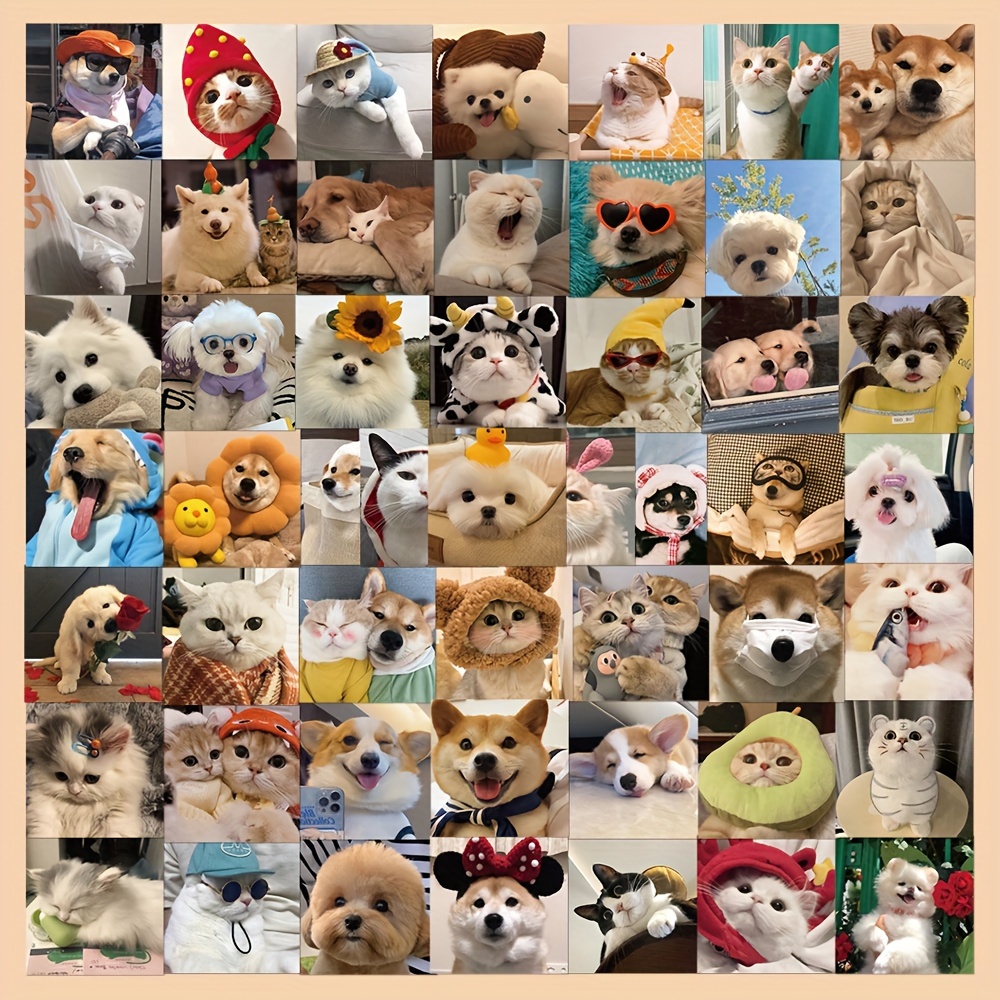 50pcs Cool Dog Stickers Bulk Cute Funny for Kids Water Bottles, Vinyl Waterproof Laptop Realistic Dog Sticker Pack for Phone Guitar Luggage