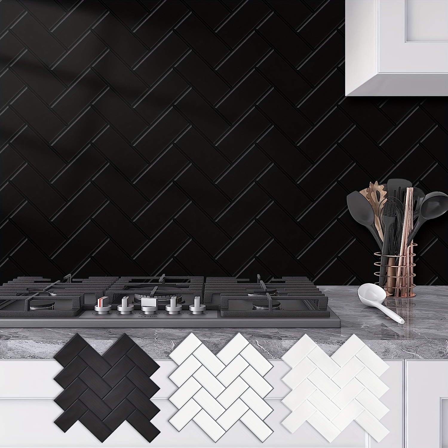  Set de 6 vinilos autoadhesivos Art3d protectores contra  salpicaduras para pared de cocina : Herramientas y Mejoras del Hogar