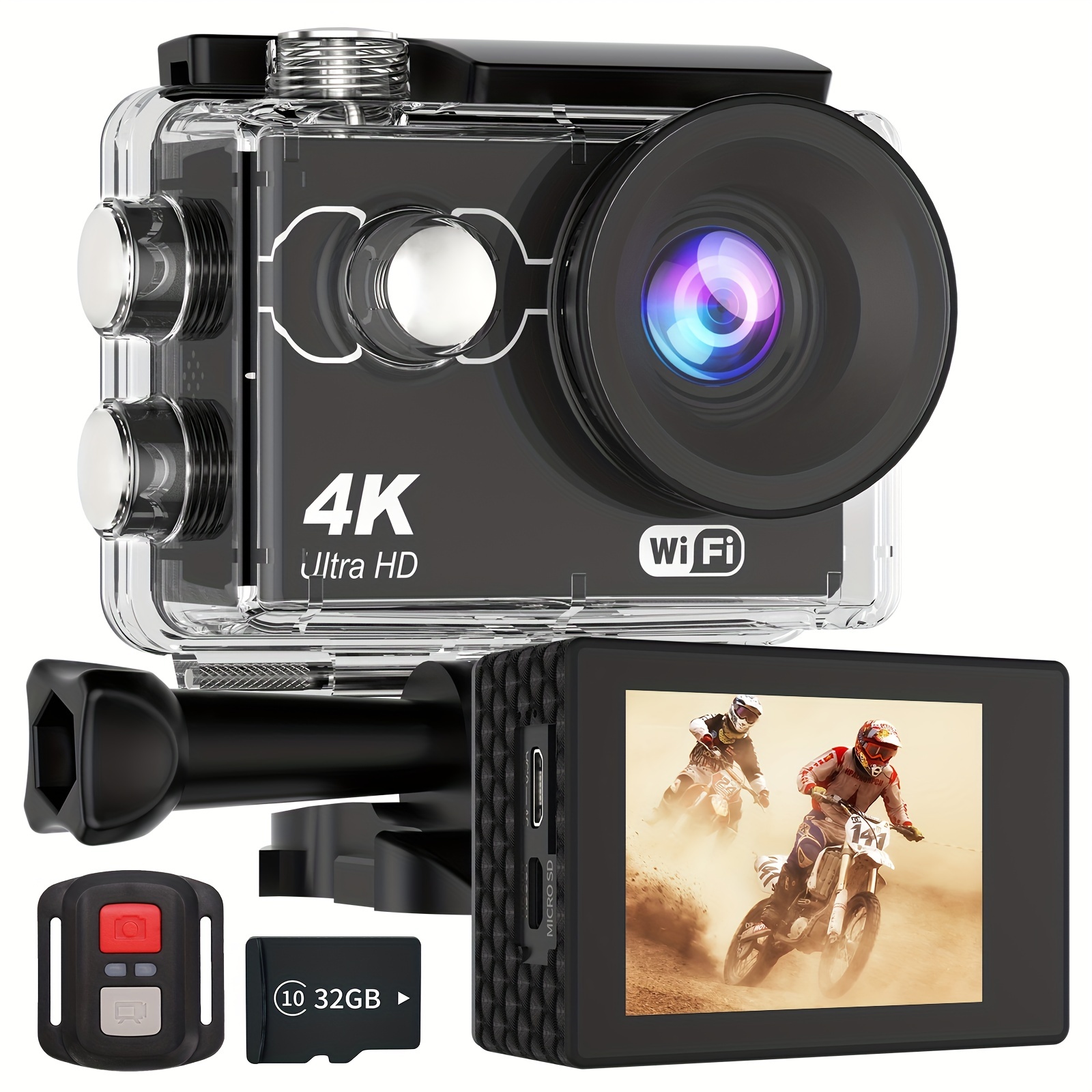 EKEN H9R Ultra HD 4K Caméra Sport WiFi avec télécommande et étui
