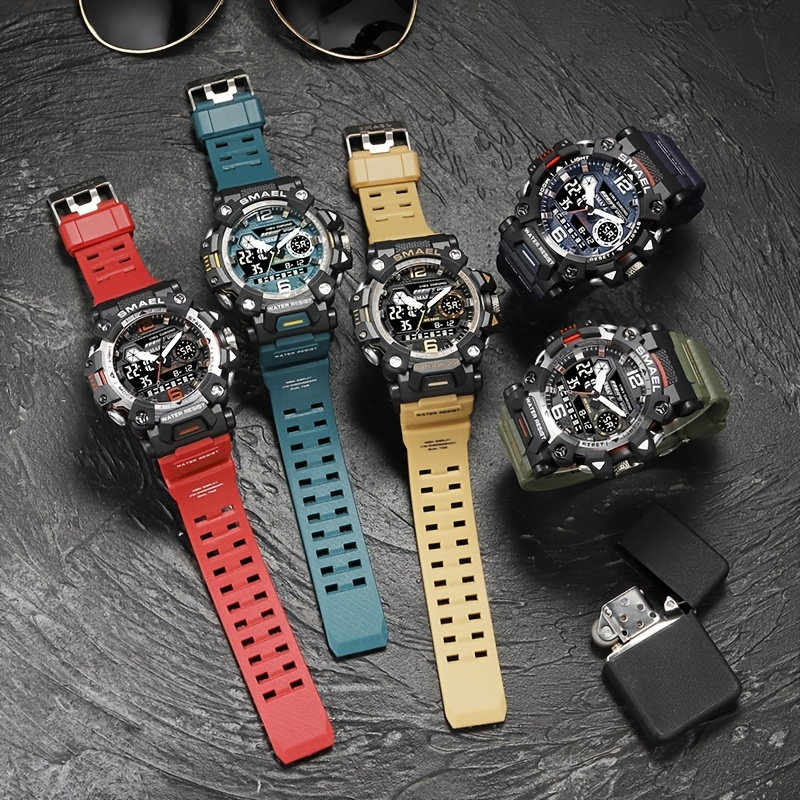 1 pieza de relojes para hombre, marca de lujo, pantalla Dual, hora,  analógico, Digital, LED, relojes deportivos para exteriores, reloj de  pulsera militar del ejército para hombre - Temu Spain