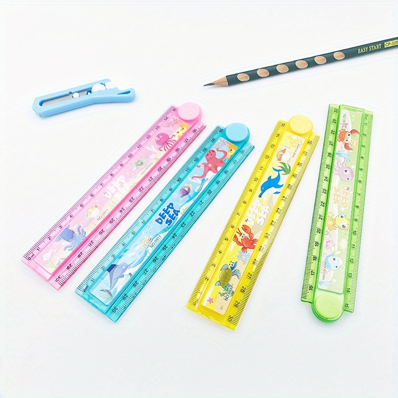2 Pcs Plastic Folding Ruler 30 cm Drawing Ruler Plastic Ruler Applicable  Office School Stationary Students White&Black - AliExpress