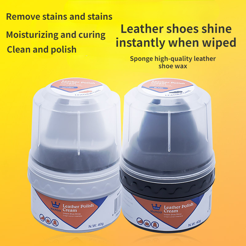 W Shoe Care Cleaning Scruber, & Shining Sponge with Black Shoe Polish Set 4  Pcs 