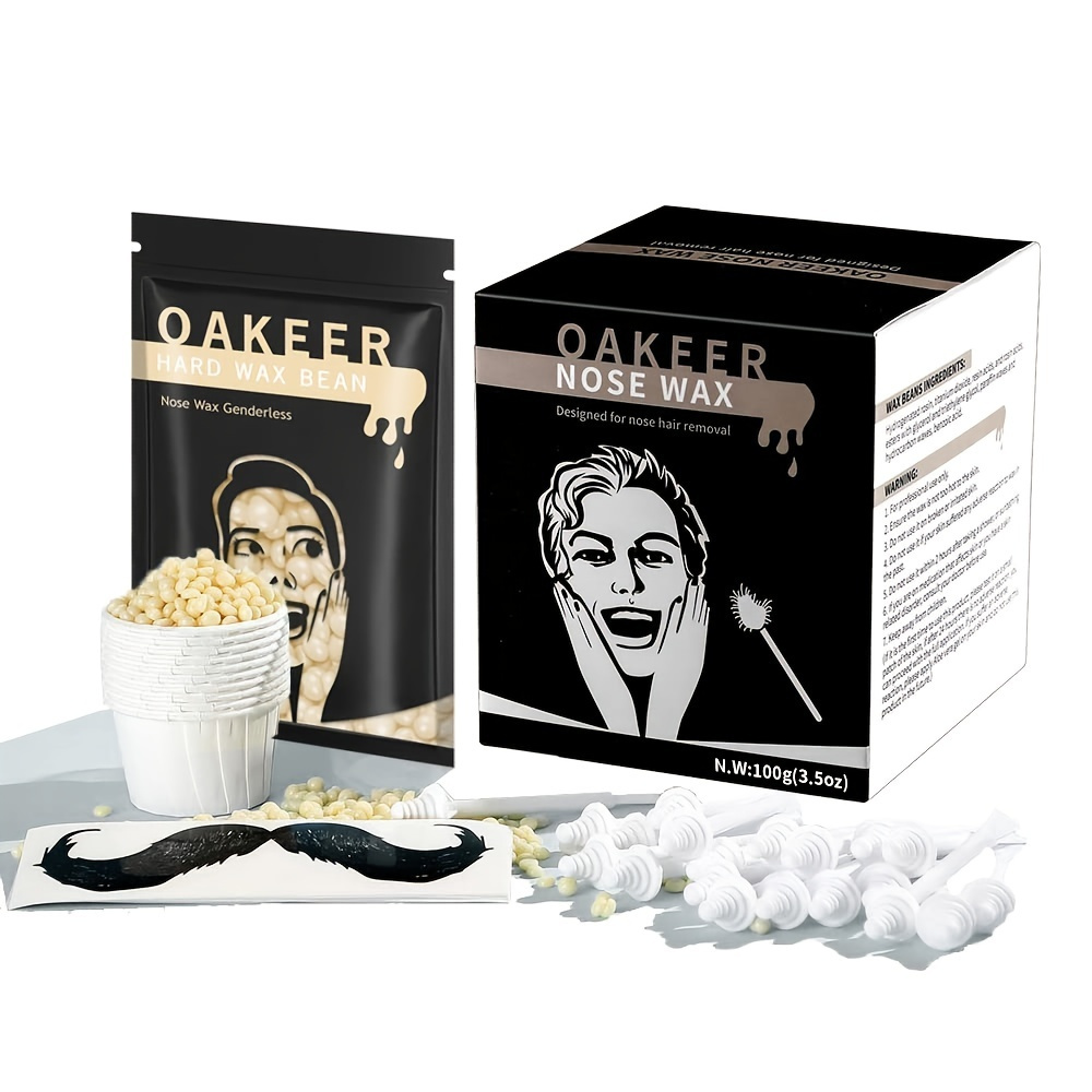 OZWAX Nose Wax Kit - Gentle Nose Hair Wax - Nose Wax Kit for Men and Women.  Perfect Nose Waxing Kit includes Safe Nose Wax Sticks for Ear Hair Waxing  Kit