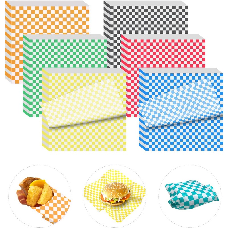 20pcs Disposable Food Wrapping Paper,Simple Letter Print Parchment Paper  Roll For Packing Hamburger