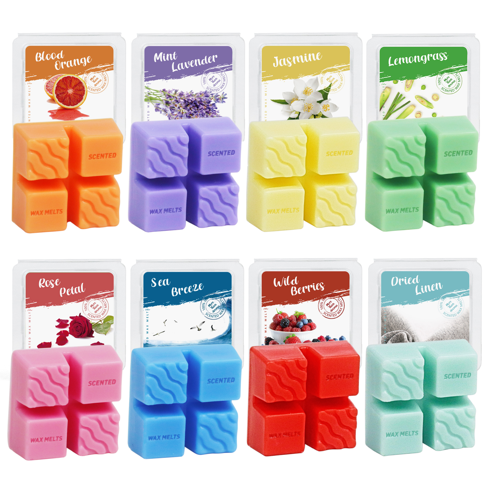 Scented Soy Wax Melts – Set of 8 Assorted 2.5oz Wax Cubes/Tarts | Home  Fragrance for Candle Warmers | Bulk Value Pack