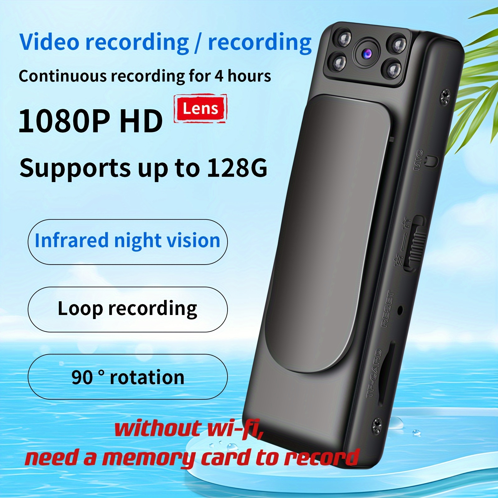 Mini Enregistreur Vidéo Corporel HD 1080P, Caméra D'action Corporelle  Portable, Enregistreur Vidéo Portable à Clip De Poche, 32 Go, Prise En  Charge Des Appels Vidéo, 