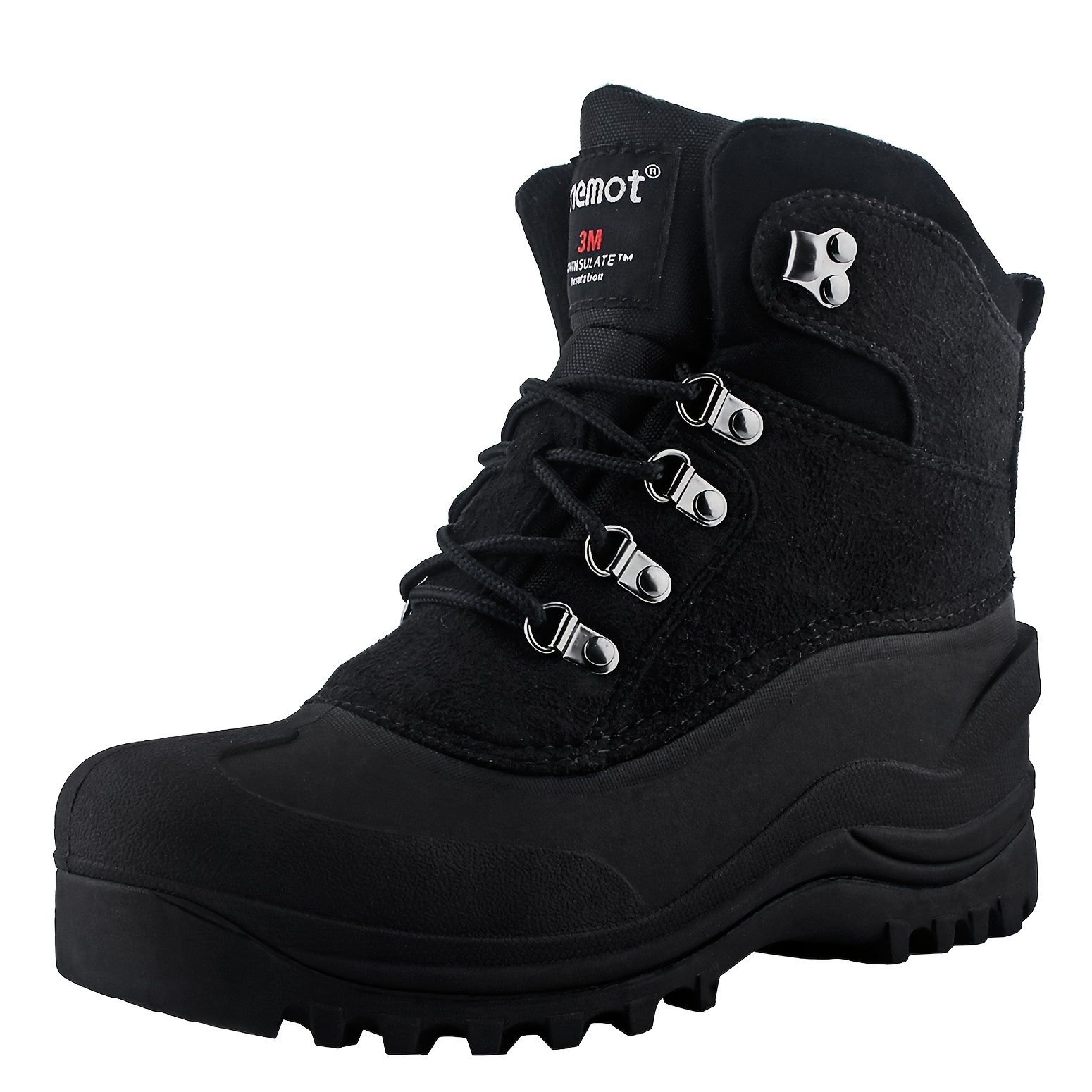 Botas de invierno para hombres, botas de nieve forradas y cálidas con parte  superior y suelas antideslizantes adecuadas para senderismo, trekking, esc