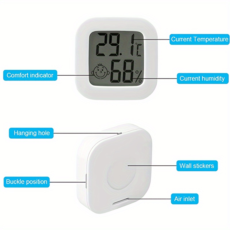 Thermomètre numérique hygromètre pièce calibrée humidimètre - Temu France