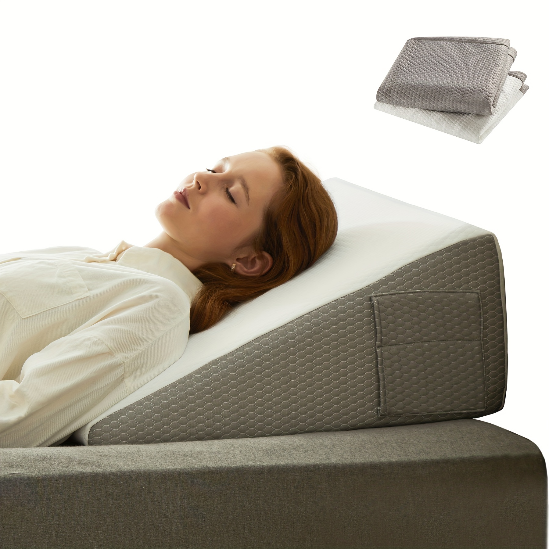 Bed Wedge Pillow Memory Foam Incline Cushion For Legs And - Temu