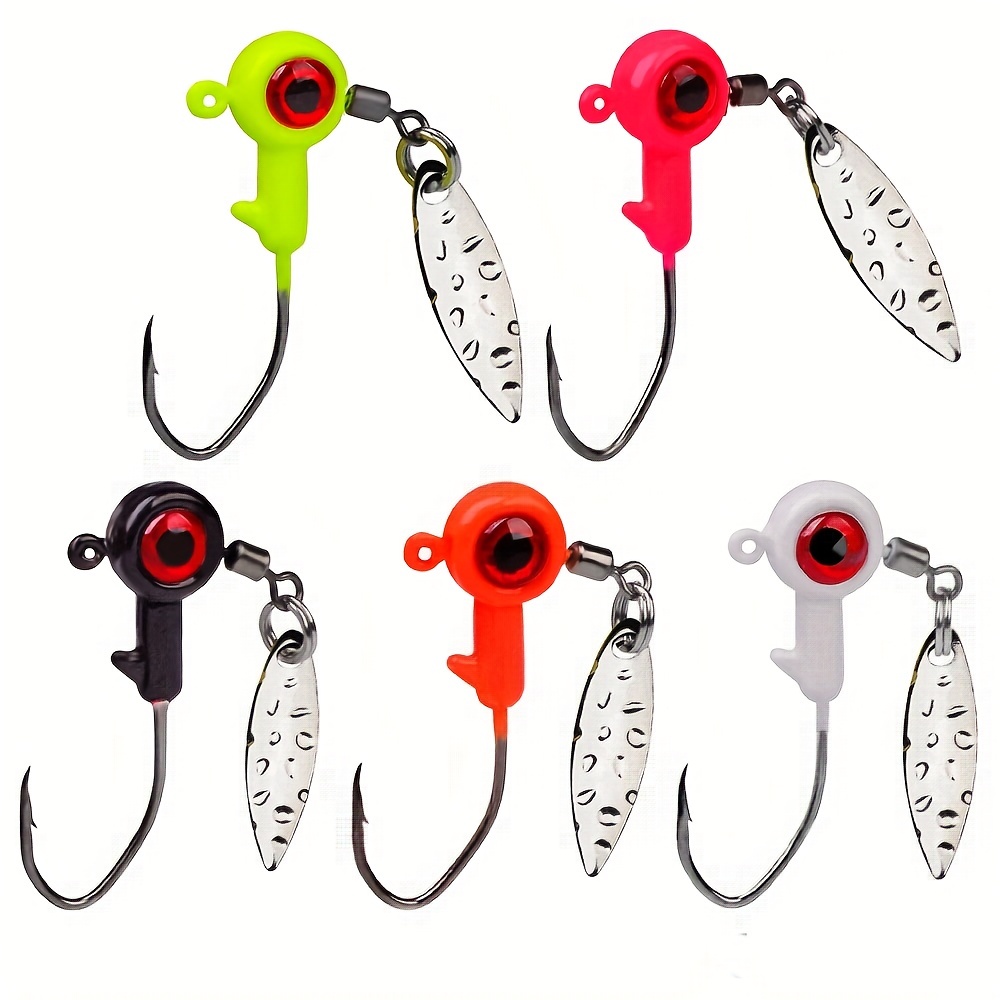 10pcs/lot Micro Jig Head Hook 1g 2g 3g Ice Fishing Hook Mini Crank Jig  Fishhook For Soft Worm Fishing