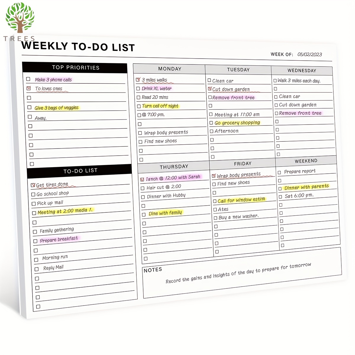 Printable To Do List, Daily, weekly and monthly to-do planner checklist 📝