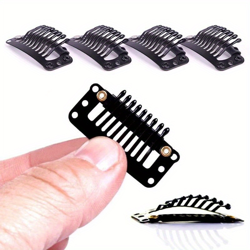 30pcs/50pcs Snap Clips for Hair Extensions Weaves Six Tooth Wig Hair Clips, Bobby Pins, Hairpins Bb Clips DIY Headdress Accessories,Temu