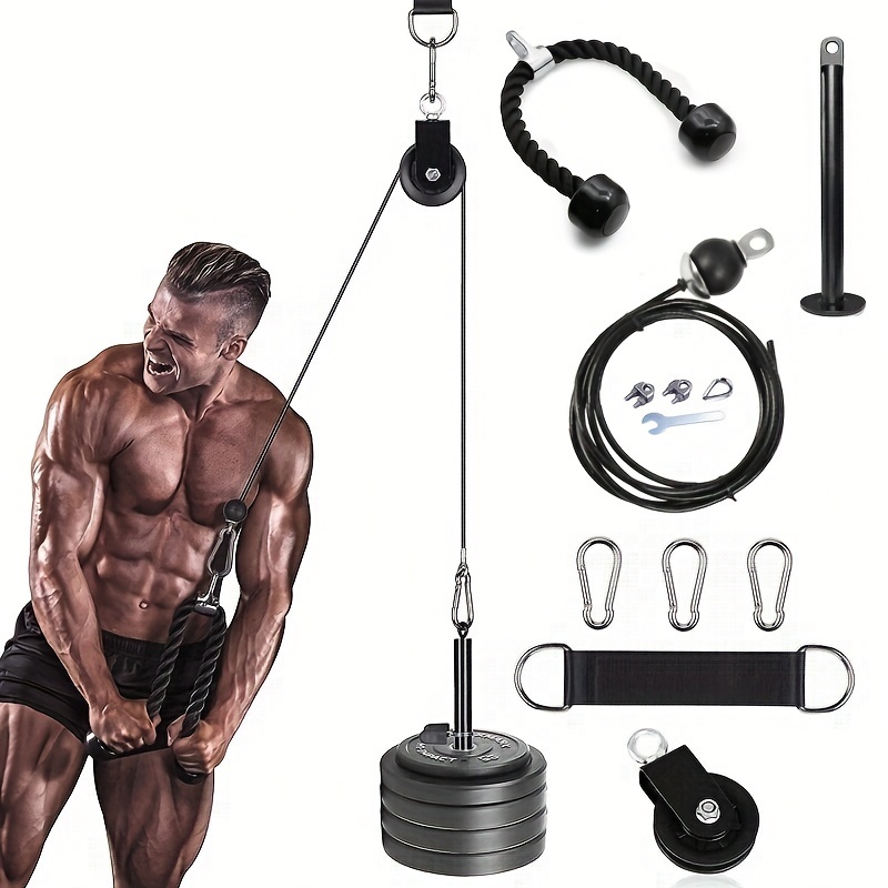 Accesorios de cable para gimnasio, juego de cables de fitness, kit de  equipo de cuerda de ejercicio portátil, máquina desplegable de lat, sistema  de