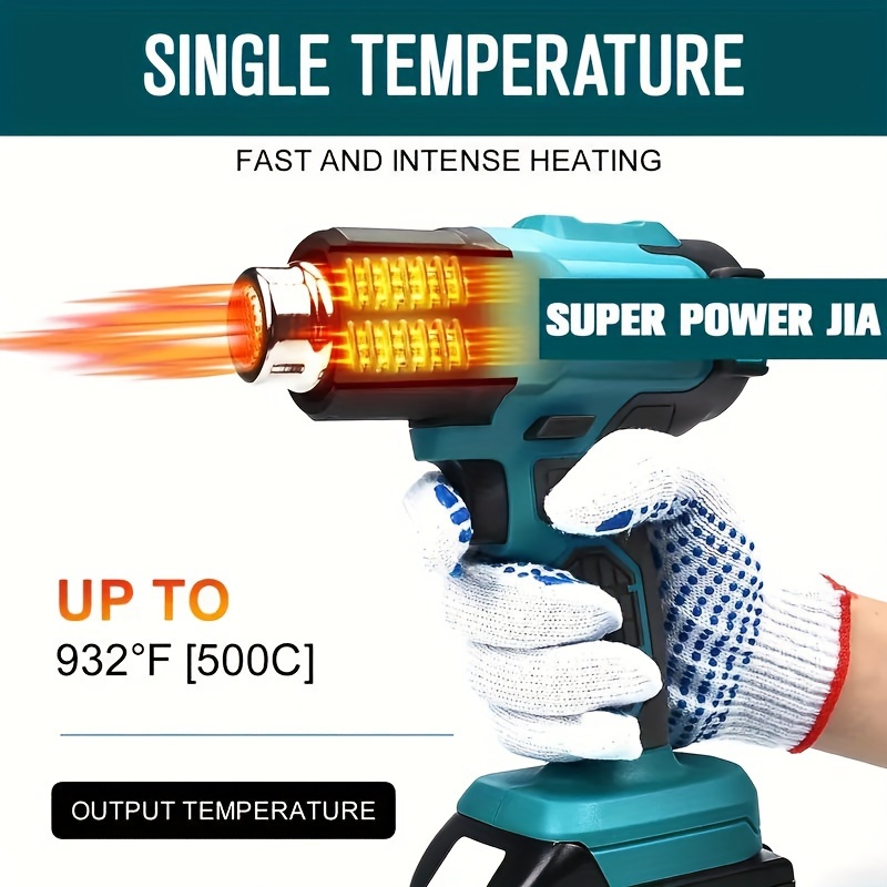 Pistola de calor inalámbrica para manualidades, calentamiento rápido de 600  °F, mini pistola de aire caliente recargable para envoltura retráctil