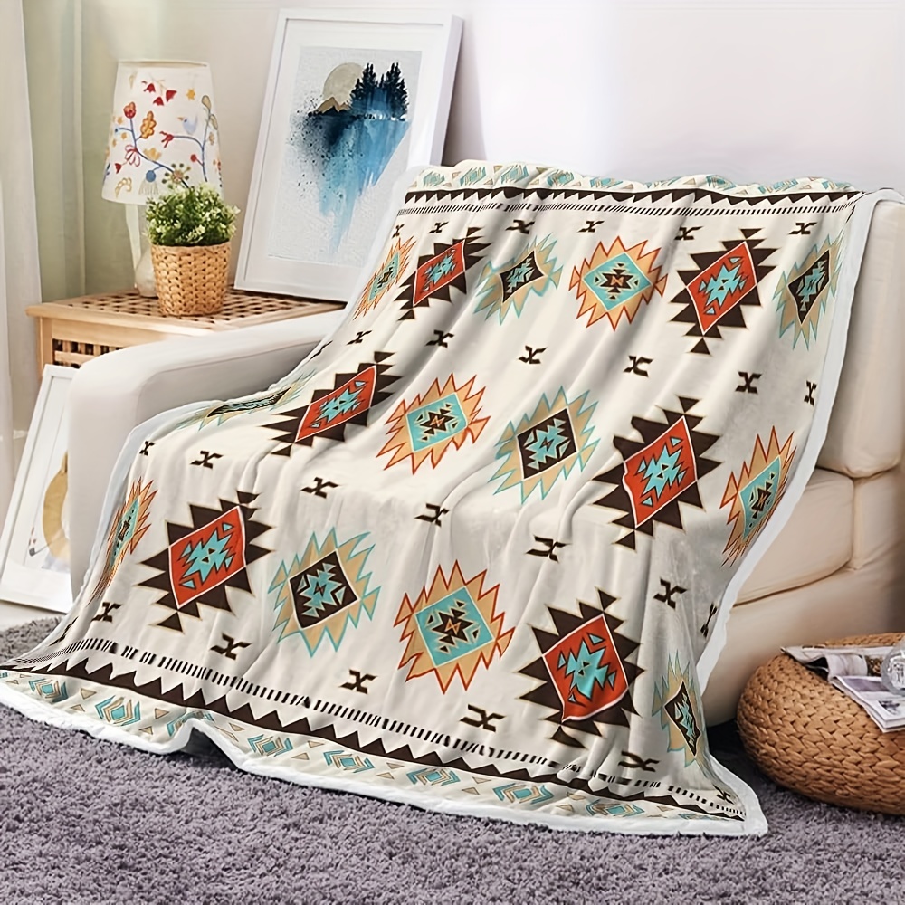 Boho Style Throw Blanket 400gsm Soft Flannel Blanket Sofa - Temu