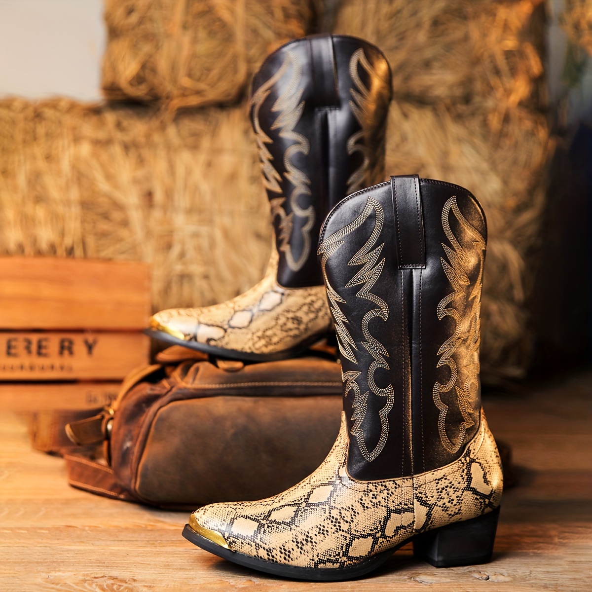 Botas de equitación de vaquero para mujer, con arnés de vaquera, botas  occidentales