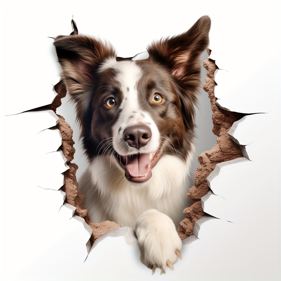 4in1 Border Collie Vinyl Sticker Border Collie Window Decal Funny Face  Waterproof Tractor Toys For Faces Skateboard Office Stickers - Temu