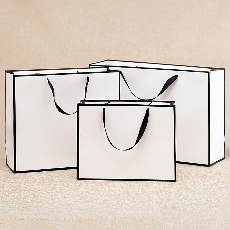 Plain Small Paper Bags Handles Cream White Paper Bags Tote - Temu