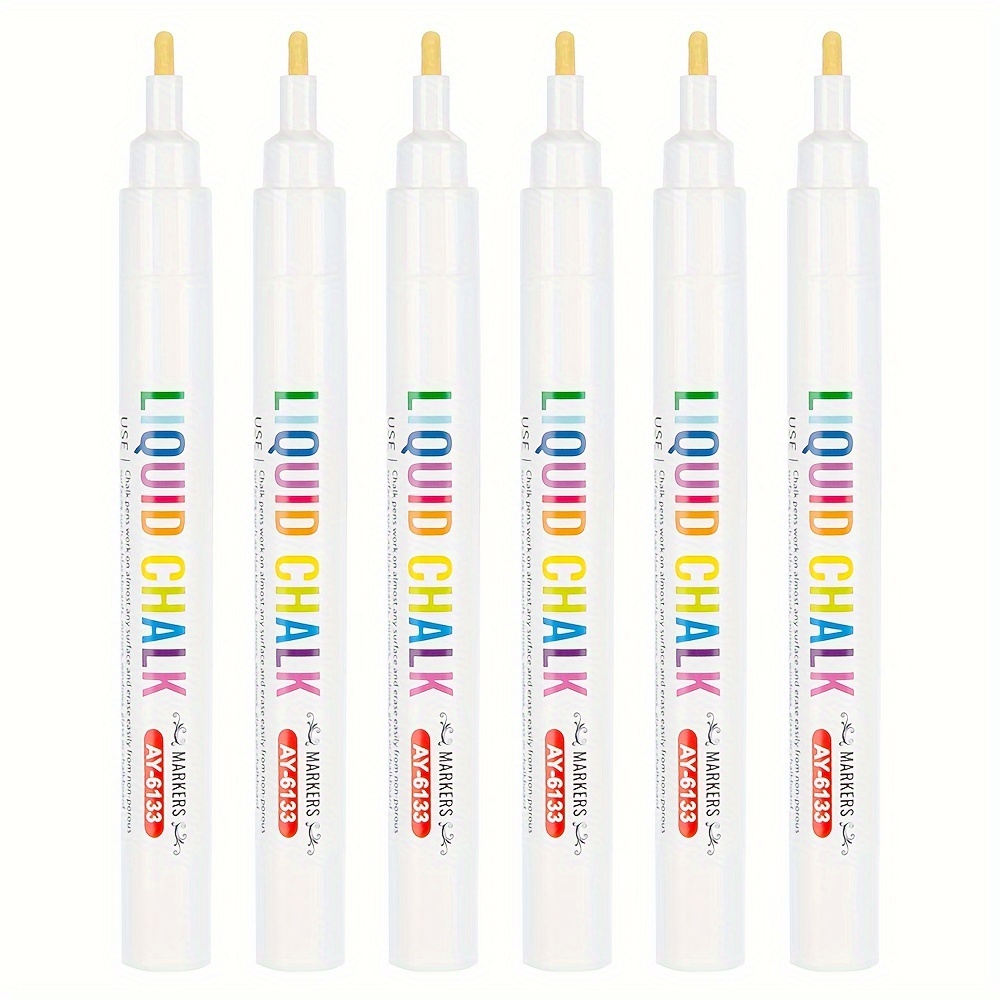 8pcs Chalk Pens For Blackboards, 6mm Fine Bullet Or Chisel Tip, Blackboard  Pens Contain 8 Neon Colors For Erasable Paint Markers. Chalkboard Pens For