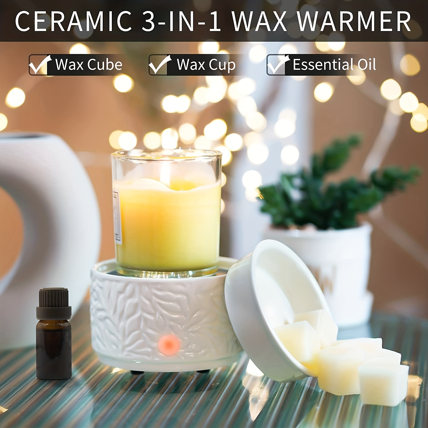 Aesthetic Crystal Wax Melt Warmer Plug in Fragrance Warmer - Temu