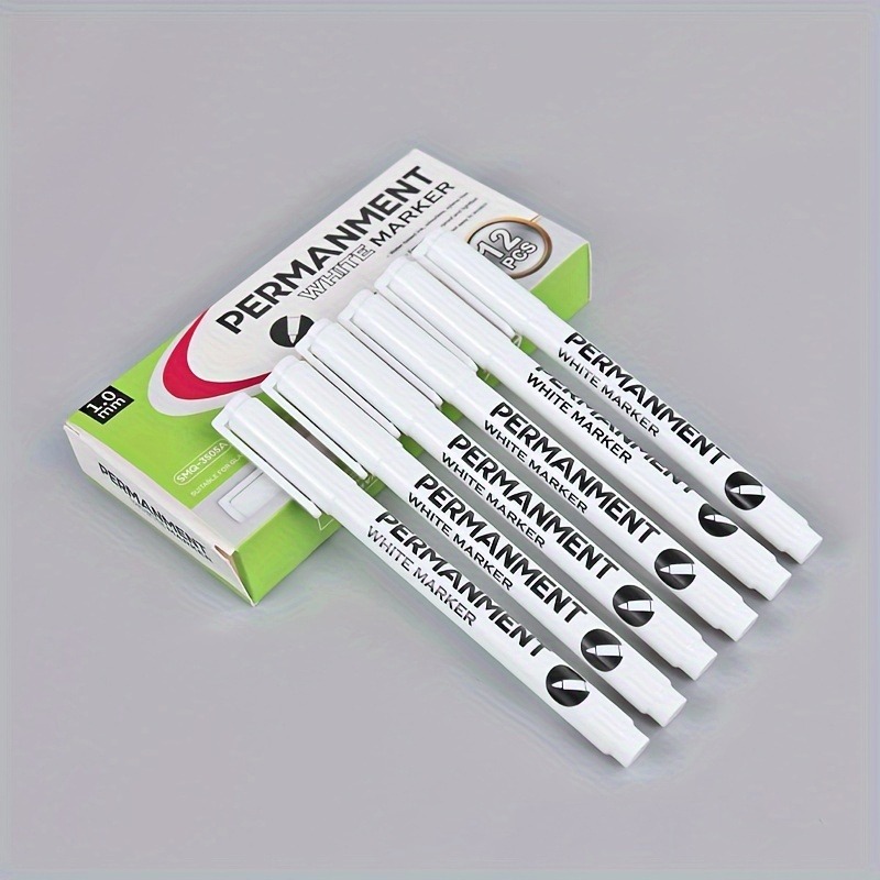 White Marker White Paint Pen White Fabric Marker White Acrylic Paint Pen  2pcs White Marker 0.7mm Highlight Embellishment Odor Free Opaque Quick  Drying