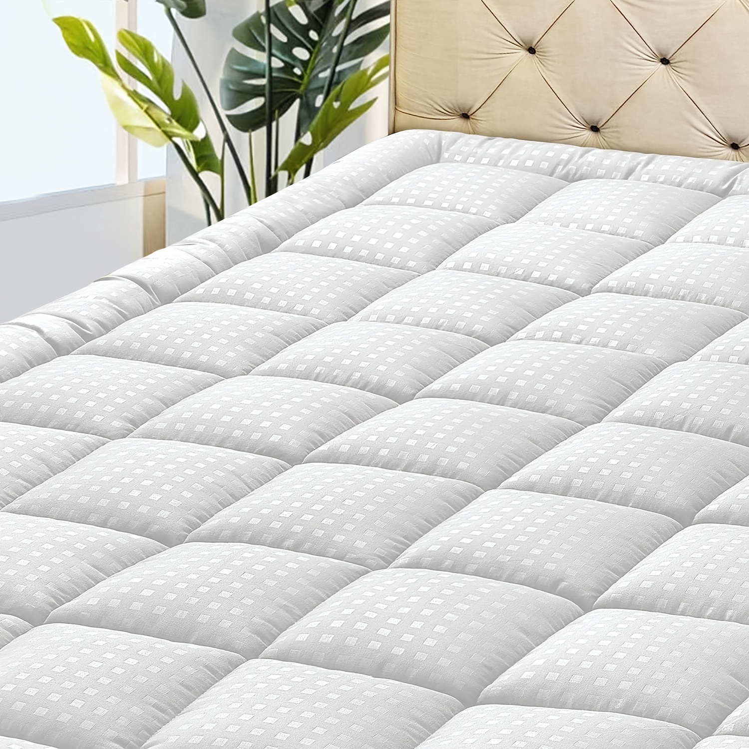 Protector de colchón impermeable de bambú individual XL, funda de colchón  refrescante y transpirable, funda de cama de bolsillo profundo, elástica a