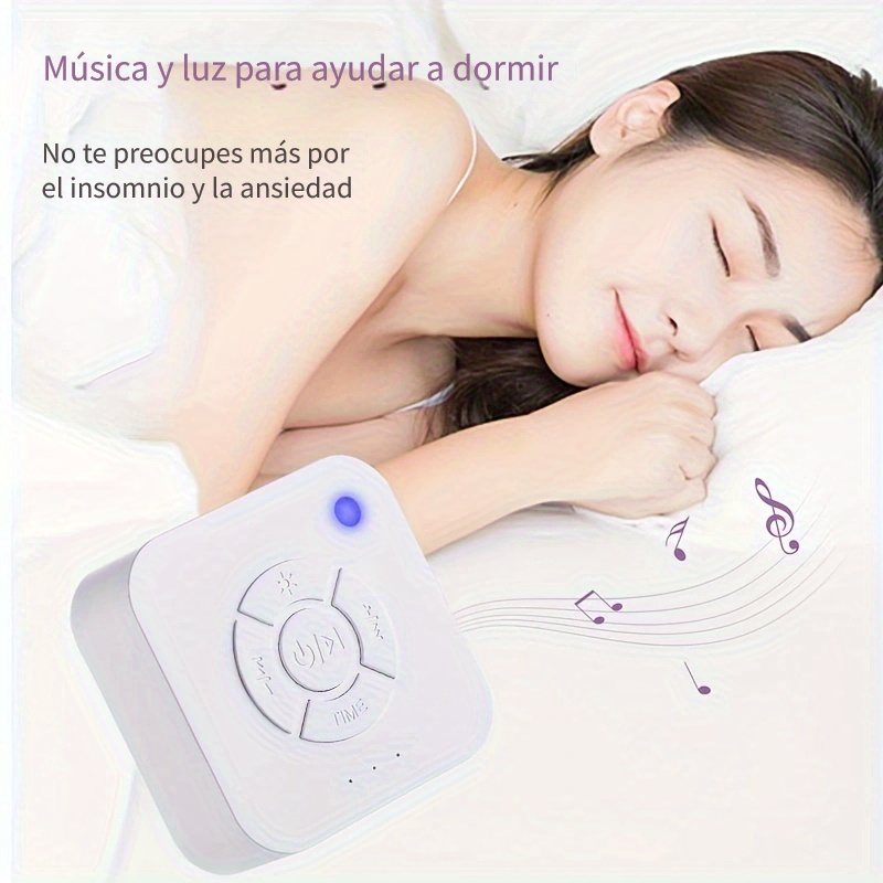 Máquina de ruido blanco para bebés, niños y adultos, 36 sonidos relajantes,  luz nocturna colorida, temporizador y función de memoria, alimentado por