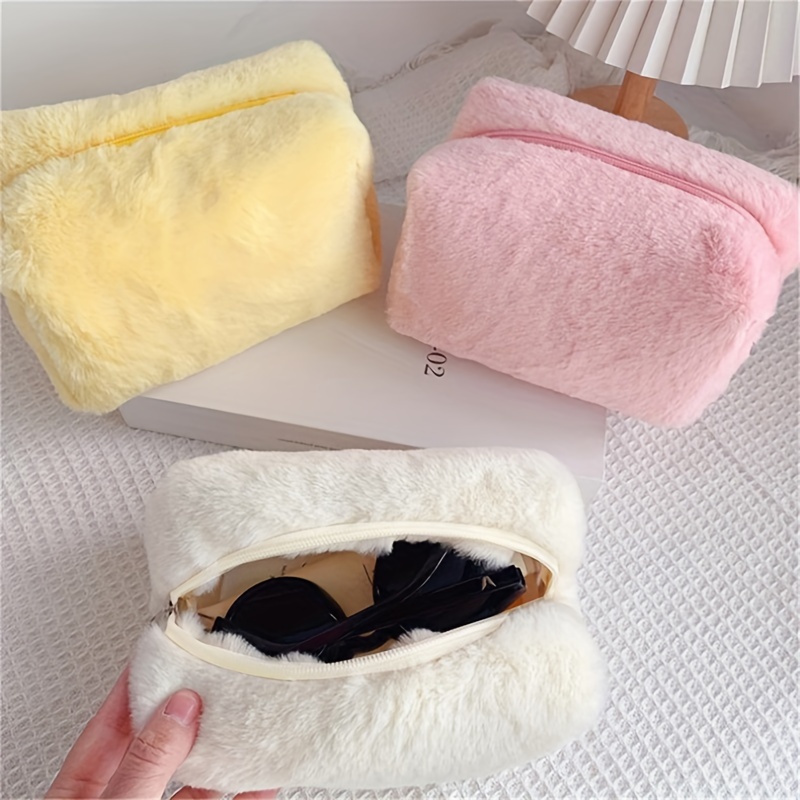 Furry Pencil Pouch Cute Pencil Case Small Plush Makeup Bag - Temu Germany