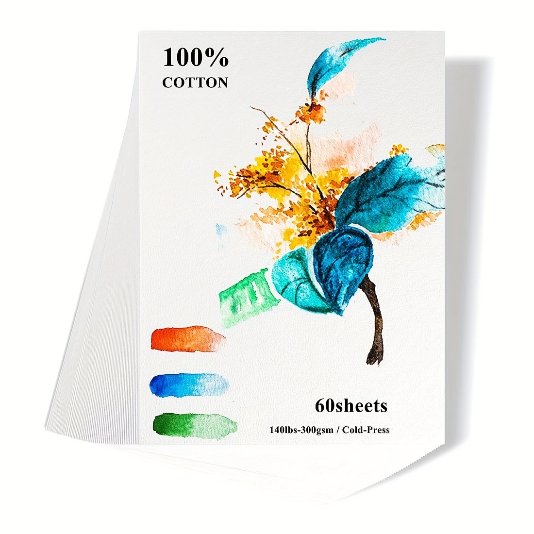 12 feuilles de papier aquarelle 300g pâte de coton pur épaissi