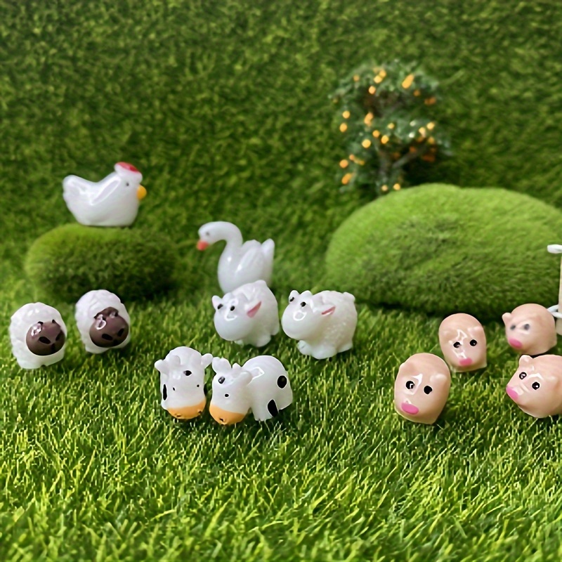 Mini Resin Animals Figures Set 100 Pieces for Miniature Garden Decor -  Slime Charm for Craft - Tiny Resin Animal