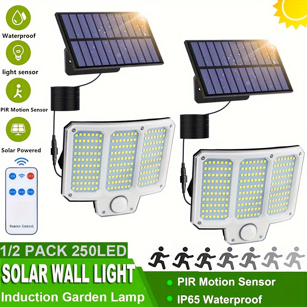 1 Pack 90led Potente Luz Solar Pared Sensor Movimiento Ip65 - Temu