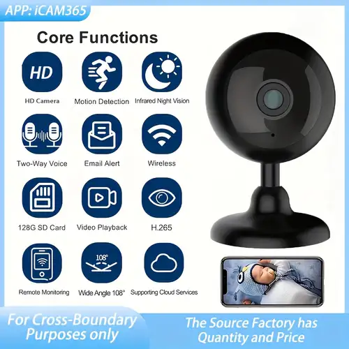 Mini cámara espía WiFi, cámara oculta más pequeña de grabación de audio y  video en vivo, cámara de seguridad para el hogar, visión nocturna, alarma