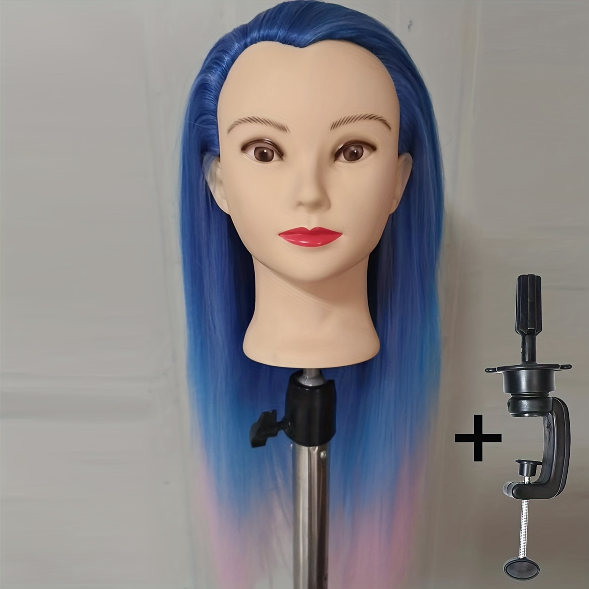 26 Inch 2 Tones Mannequin Head With Synthetic Hair Teaching Head