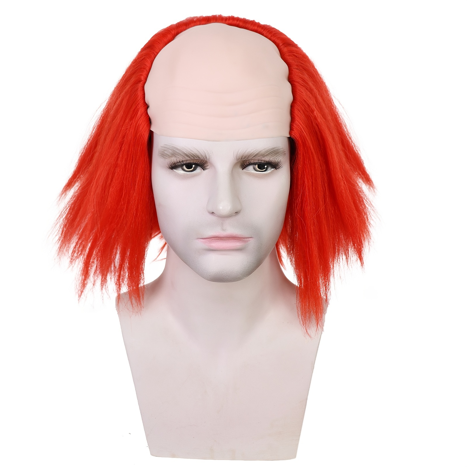 Bald Wig Funny Old Lady Wigs Masquerade Supplies Wig Head Mask Costume  (Black) - AliExpress