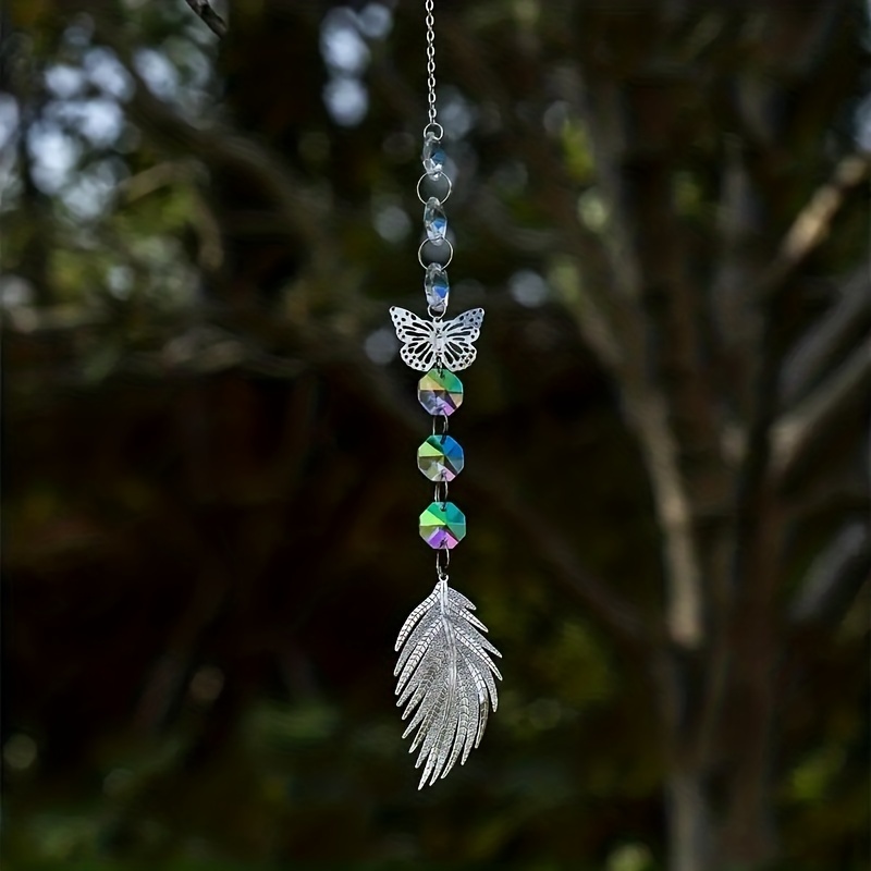 6 pièces pendentif attrape-soleil prisme en cristal libellule papillon A