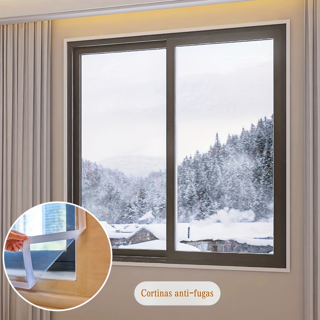 Cortina térmica aislante Anti frío, tira de sellado transparente para  ventanas de invierno, a prueba de viento y lámina térmica aislante -  AliExpress