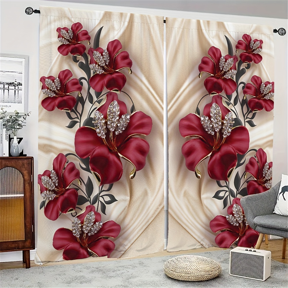 Diseño Simple Con Todo Práctico Del Dormitorio Con Las Cortinas Rojas  Imagen de archivo - Imagen de florero, existencias: 45738593