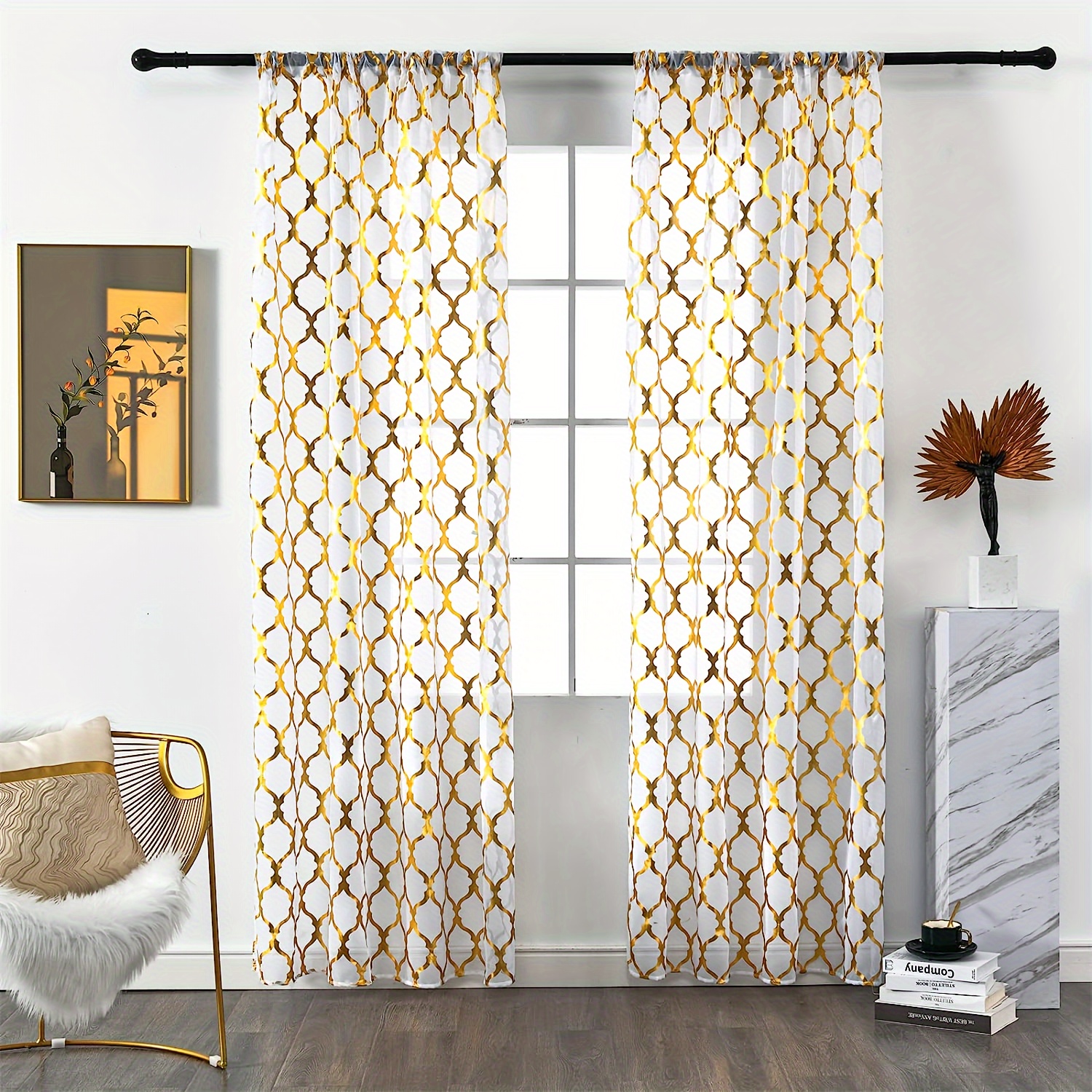 Juego de cortinas de ducha bohemias, color amarillo y gris, cortinas de  ducha con patrón geométrico abstracto gris oscuro para accesorios de