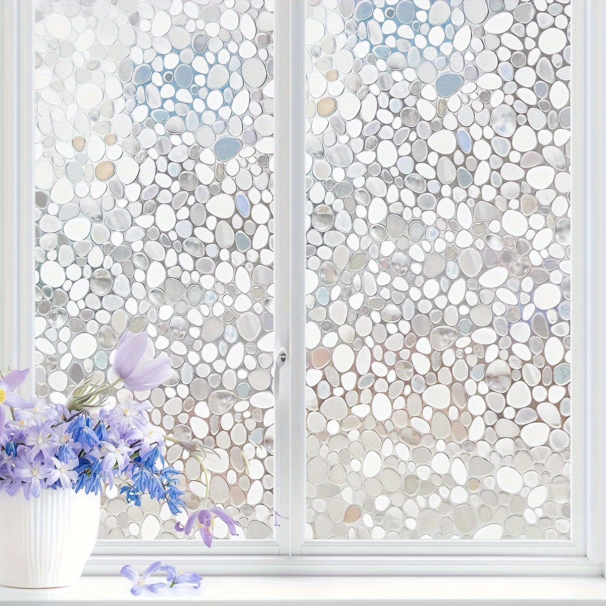  PVCOLL Glasfolie Fensterfolien 3D Fensteraufkleber Wald Flüstern  Fensterfolie Glas Aufkleber Balkon matt transparent opak matt Fensterfolie  Bad Glastür Aufkleber Anti-Licht, 60cm * 90cm