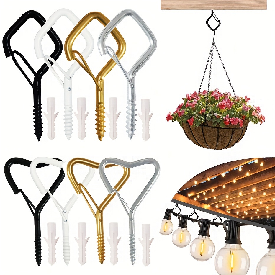  Ganchos para toldo de caravana para luces, accesorios para  toldos, ganchos en forma de S, ganchos para fiestas de Navidad, camping,  tienda de campaña, suministros para interiores y exteriores (negro, 12