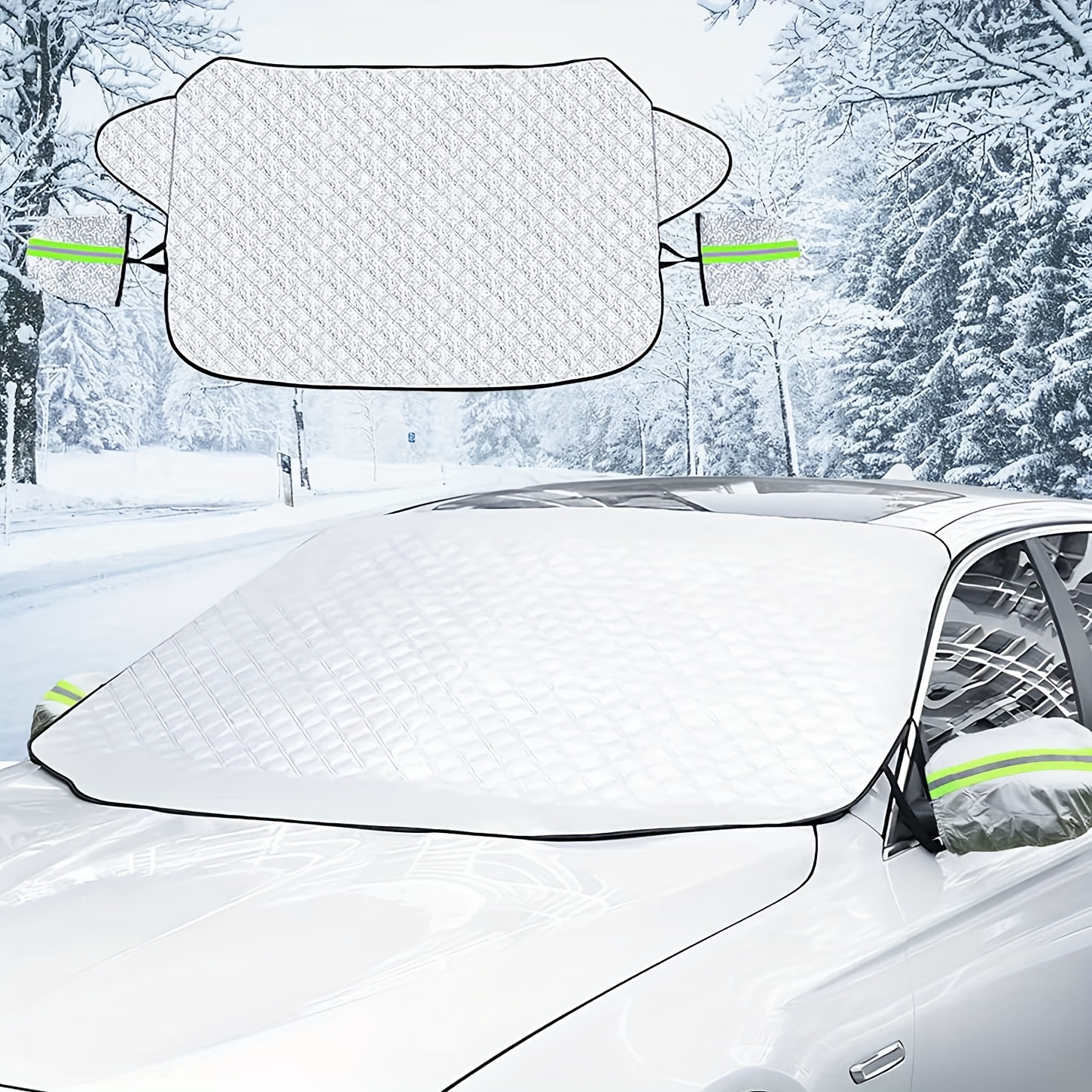 SNOW SHADE CAR WINDSHIELD COVER WINTER ICE FOIL WINDSCREEN FROST DUST COVER  SUN PROTECTOR FRONT WINDOW SCREEN ANTI-ICE FITS UV MOST CARS