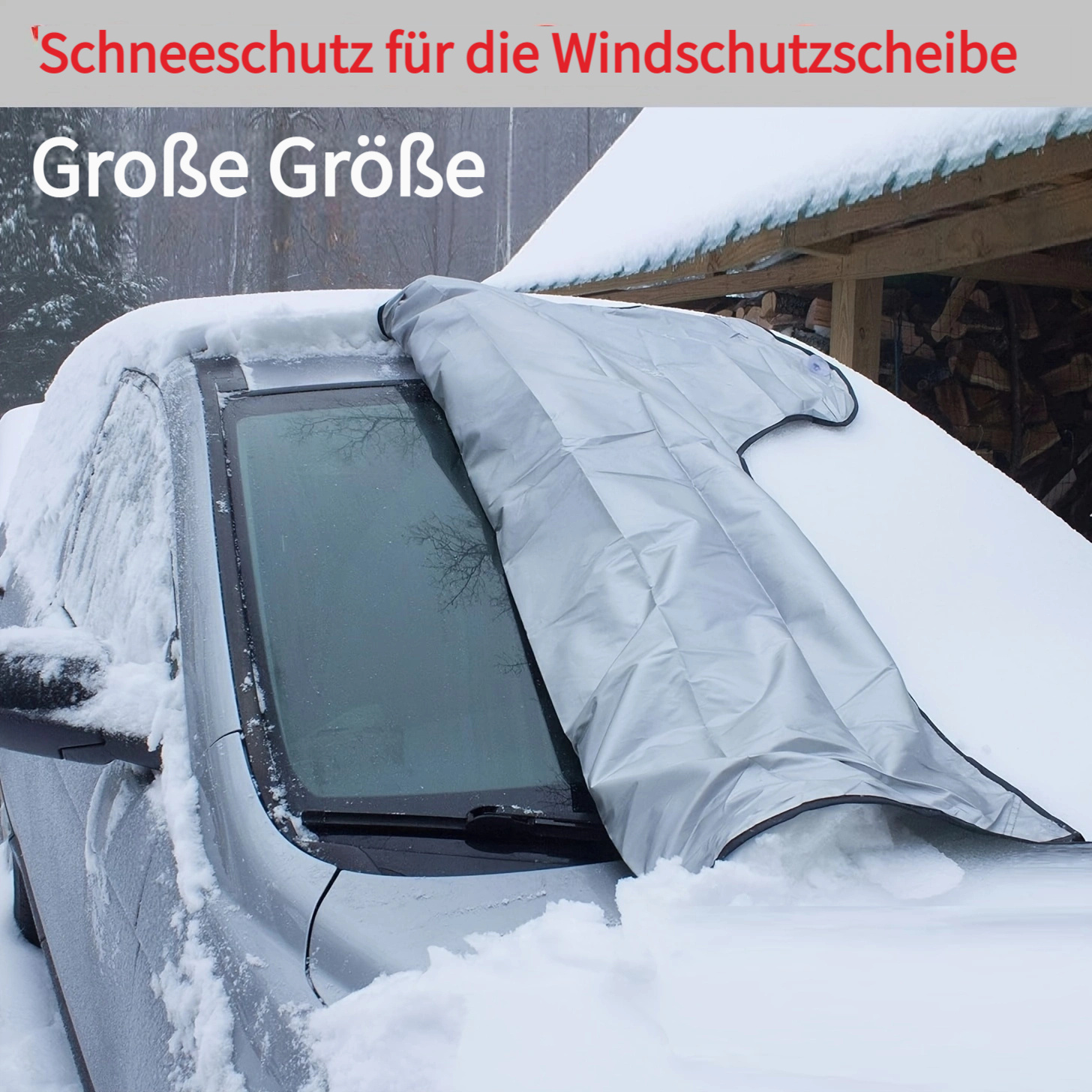 Windschutzscheibenabdeckung 4-Lagen Schutz für Schnee, EIS, UV, Auto-Windschutzscheiben  Fenster Schneeabdeckung, Auto-Frontscheiben Sonnenschutzabdeckung