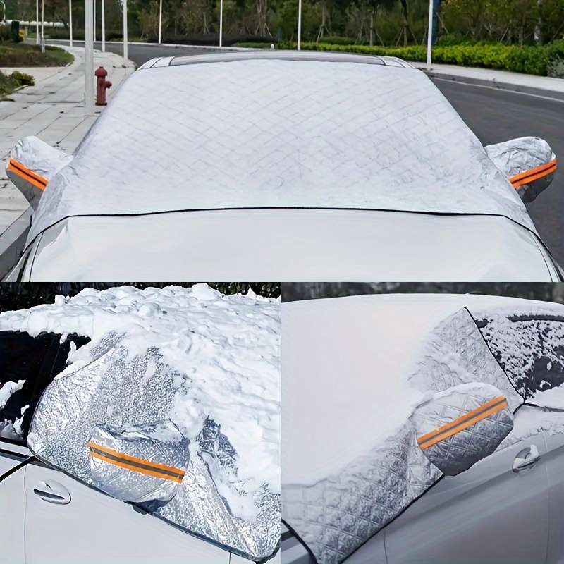 1pc Car Windshield Snow Cover With Thickened Hail Protection, Half
