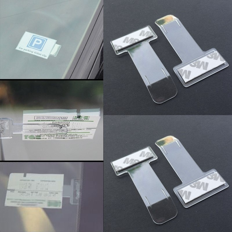 Clip de support de ticket de stationnement - Support de clip pour  pare-brise de voiture Billet de stationnement en plastique transparent  Support de clip de billet de véhicule pour note, 10pcs