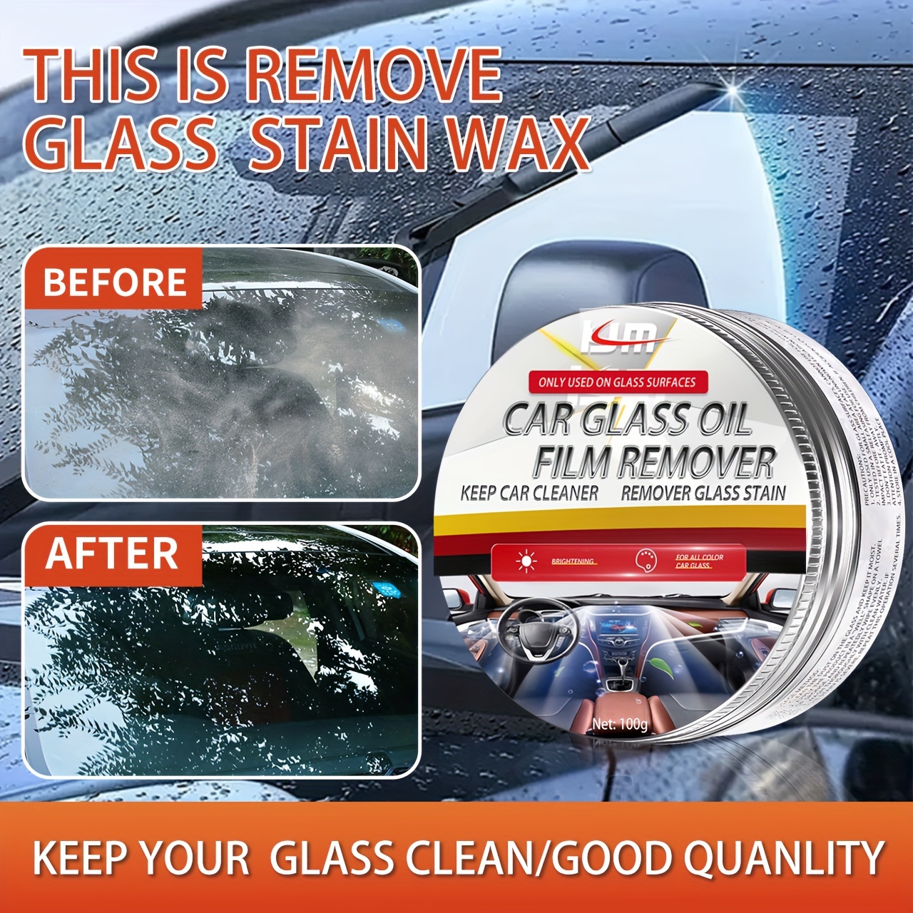 Oil Film Remover For Car Window, Easily Remove Car Glass Oil Film With  Wash-Free Wipes - No Windshield Decontamination Needed!