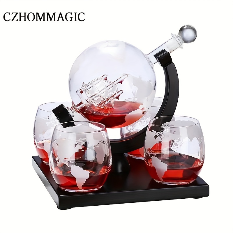 Whiskey Decanter Set Transparent Creative with 2 Glasses,Gifts for  Men,Whiskey Flask Carafe Decanter with 4 Whiskey Stones & Tong,Whiskey  Carafe for